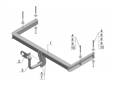 Фаркоп Avtos для Volkswagen Passat 1996-2005