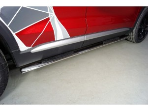 Пороги овальные с накладкой 75х42 мм для Changan CS75 plus II 2022 – н.в. CHANCS75PL23-08