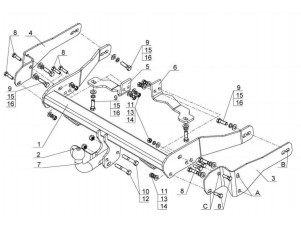 ТСУ Фаркоп Avtos на Chevrolet Captiva № CV 13